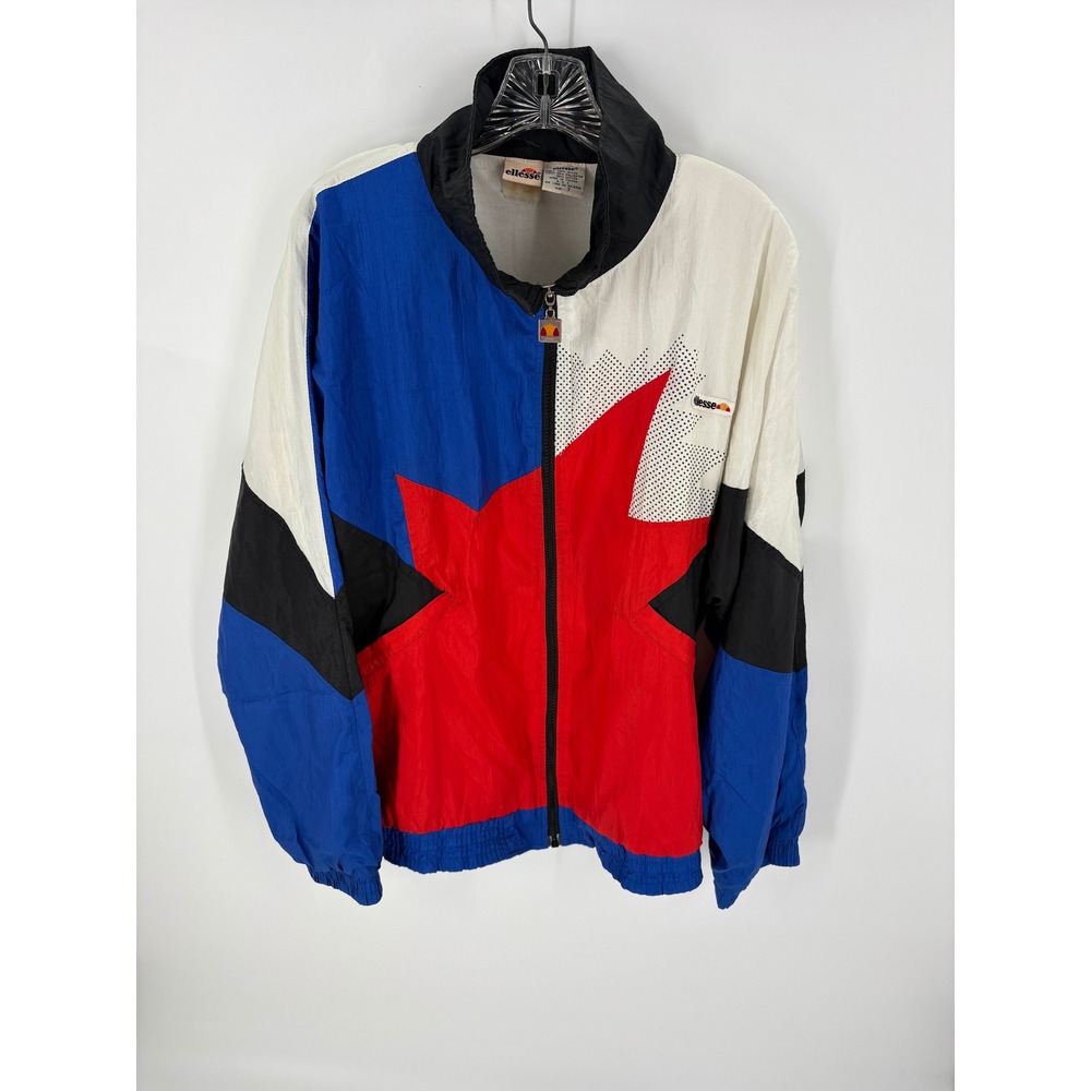 Ellesse Women's Vintage Colorblock‎ Track Jacket Windbreaker Nylon Retro Size 7